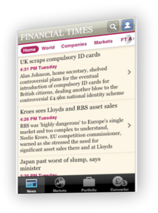 Financial Times eta App Store bidezko harpidetzak 1
