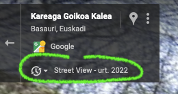 Google Street View argazkiaren data teknopata.eus