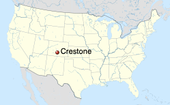 Crestone herriaren kokapena, Estatu Batiuetako mapan